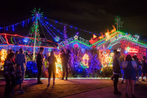 Christmas House - Hugo Court, Narre Warren, Melbourne stock photo