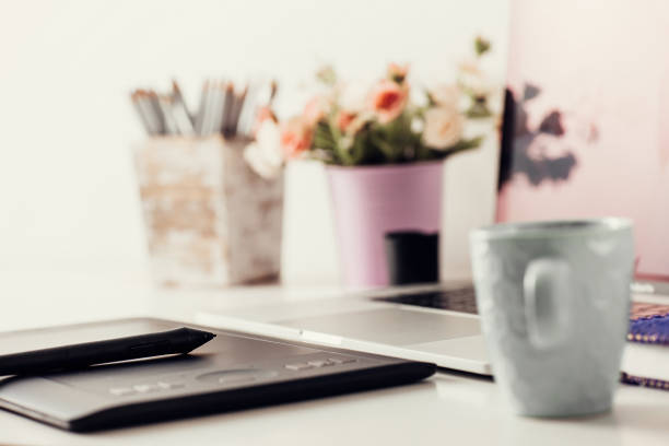 istock Workspace of professional retoucher. 898459990