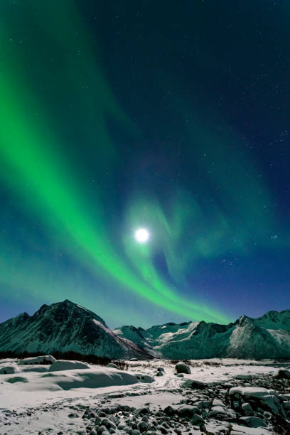 istock Aurora Northern Polar light in night sky over Northern Norway 898467014