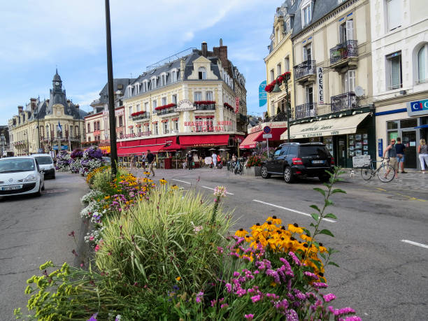 Trouville, Normandy, France - 7 August 2014:   Fish Market in Trouville. This village of fishermen is a popular tourist attraction in Normandy.