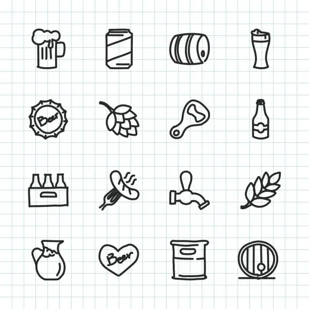Vector illustration of Beer Icon - Hand Drawn Series