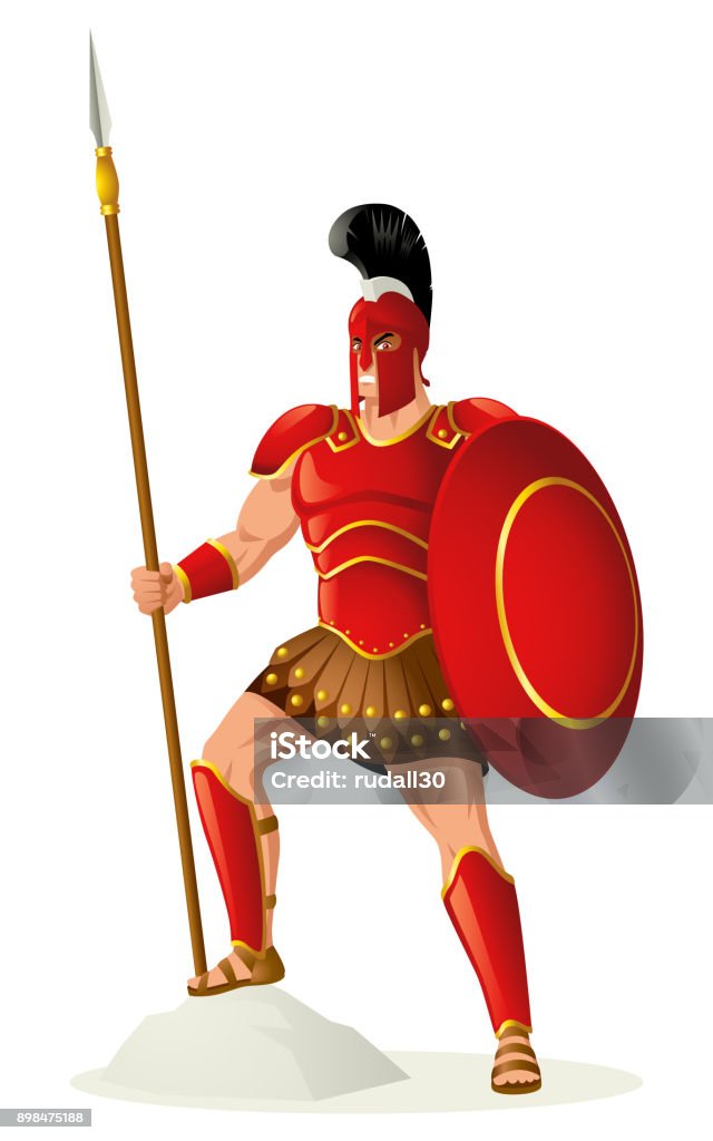 Ares The God Of War Greek god and goddess vector illustration series, Ares, god of war. He is one of the Twelve Olympians, and the son of Zeus and Hera Army Soldier stock vector