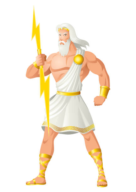 Zeus The Father of Gods and Men Greek god and goddess vector illustration series, Zeus, the Father of Gods and men zeus stock illustrations
