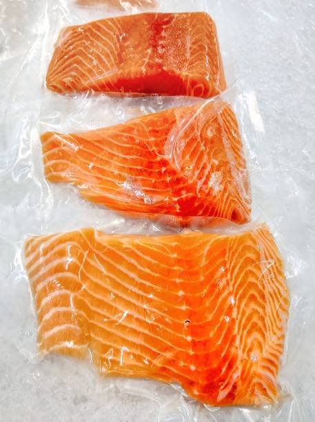 istock Fresh salmon in packing sell in supermarket 898478308