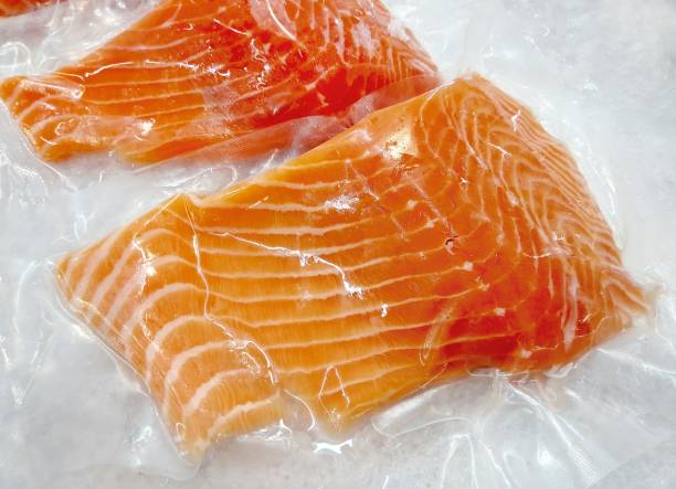 istock Fresh salmon in packing sell in supermarket 898478326