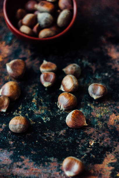 istock Flat shot of chestnuts. 898491326