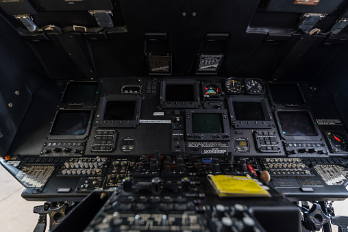 helicopter cockpit close-up