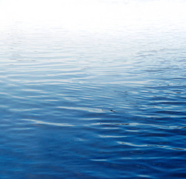 increspature sulla superficie dell'acqua blu - peaceful river foto e immagini stock