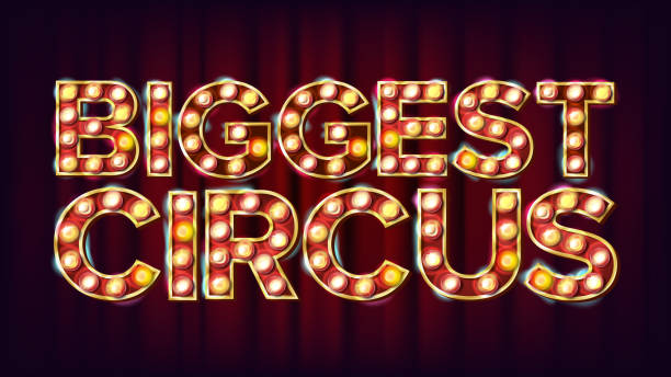 istock Biggest Circus Banner Sign Vector. For Arts Festival Events Design. Circus Vintage Style Illuminated Light. Business Illustration 898520180
