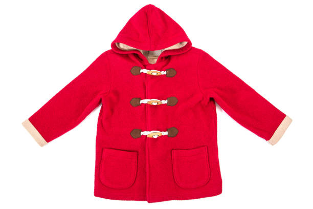 red children jacket isolated on white background.christmas jacket isolated - entablature imagens e fotografias de stock