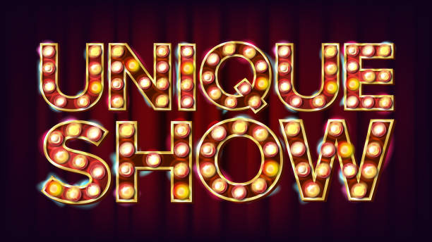istock Unique Show Banner Sign Vector. For Traditional Advertising Design. Circus Glowing Lamps Background. Announcement Illustration 898530708