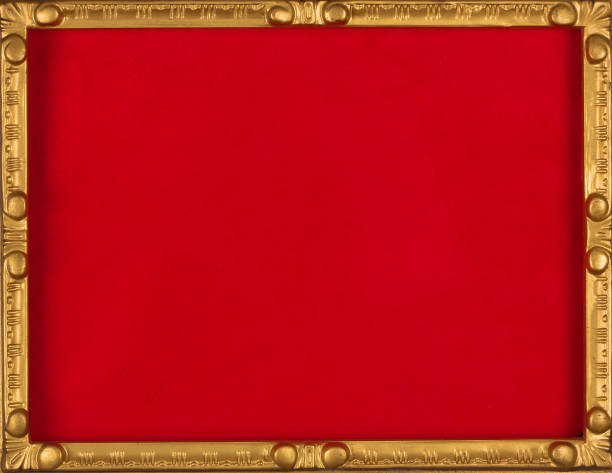 istock elegant victorian golden frame with red background 898531490