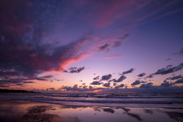 istock Beautiful beach in evening with reflection. The time after sunset 898535092