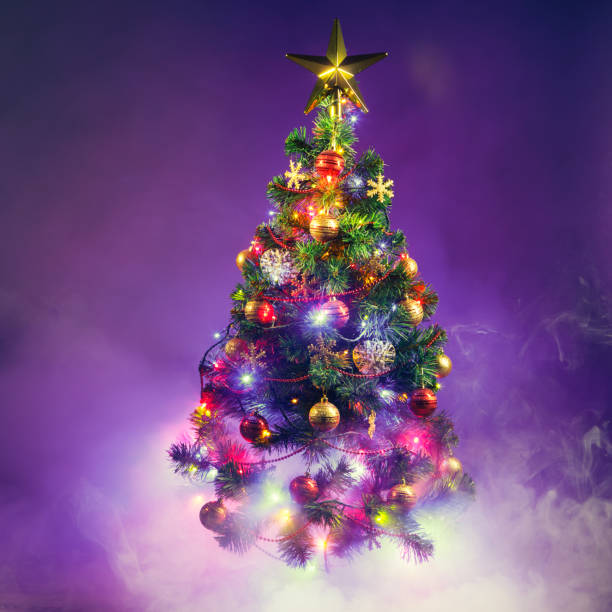 istock Christmas tree in frozen mist 898541508