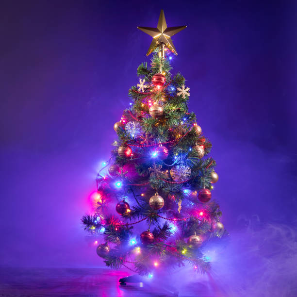 istock Christmas tree in frozen mist 898541570