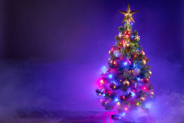 istock Christmas tree in frozen mist 898541604