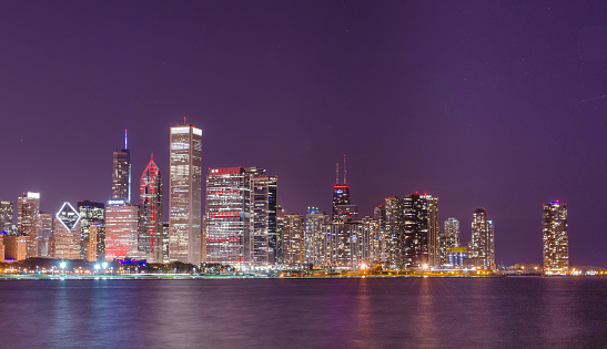 Sesión de la larga exposición de skyline de Chicago photo