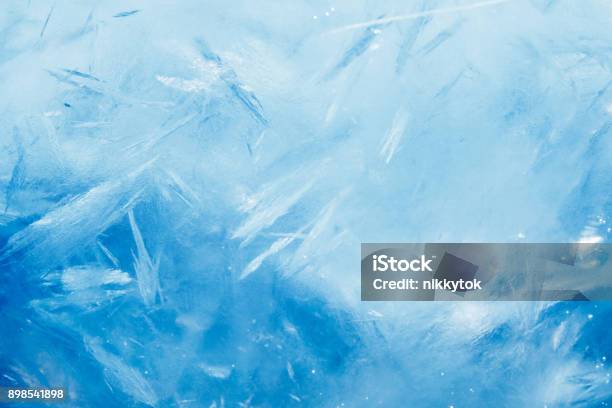 Ice Background Blue Frozen Texture Stock Photo - Download Image Now - Ice, Backgrounds, Winter