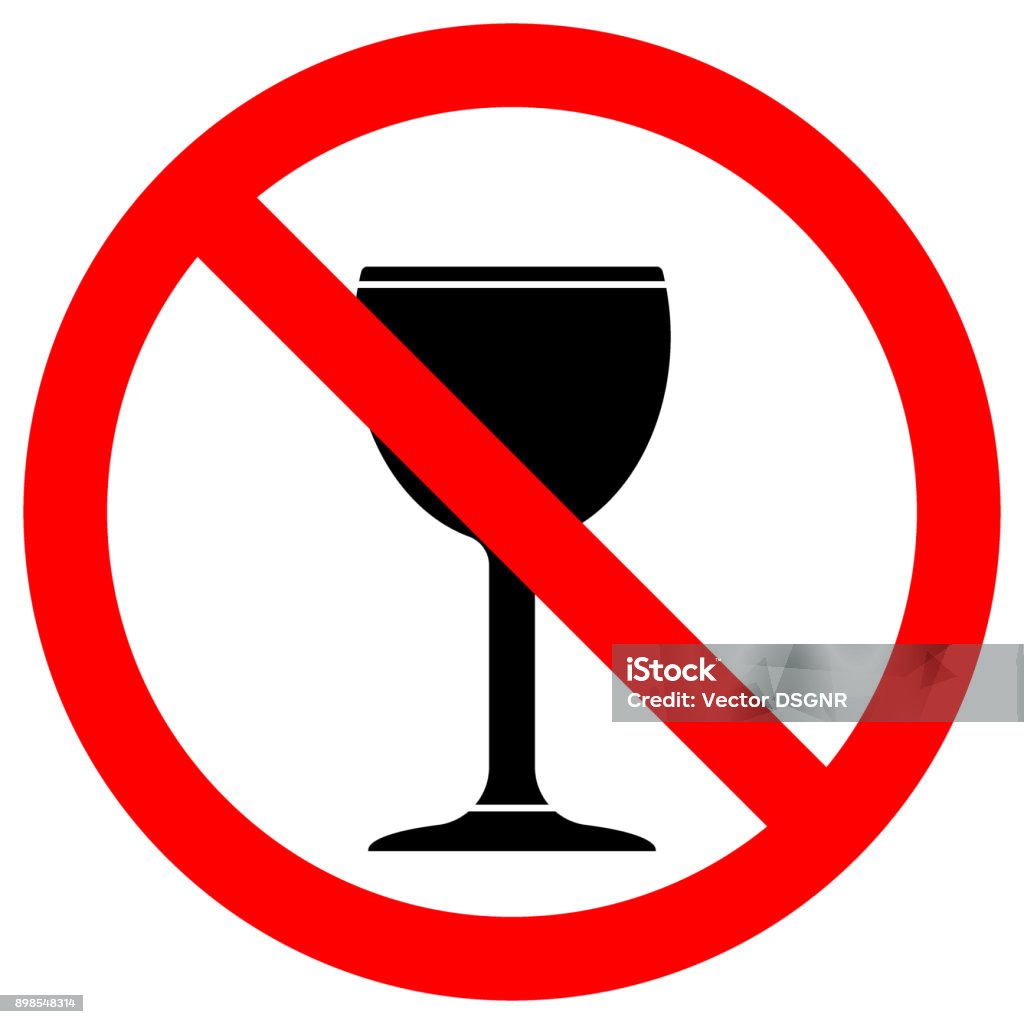 Stop Drinking Sign Wine Cup Icon In Crossed Out Red Circle Vector Stock  Illustration - Download Image Now - iStock