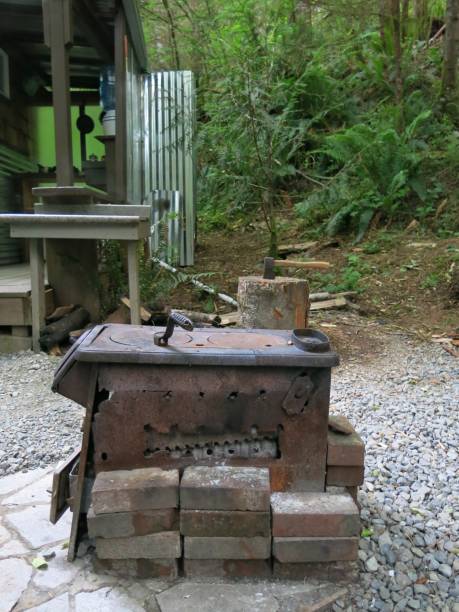 istock Rustic Rusted Antique Old Cooking Camp Wood Stove 898549446