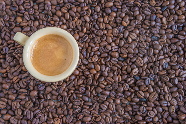 istock cup of coffee on a coffee beans 898559050