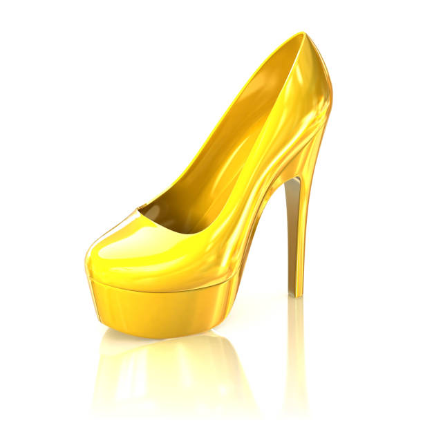 istock Golden shoe isolated 3d illustration 898559828