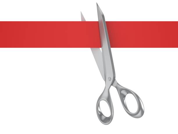 istock Scissors  cutting red ribbon 3d isolated illustration 898563402