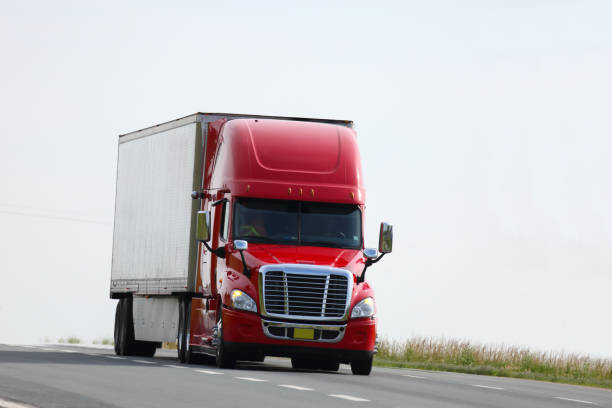 istock Semi-truck on a highway 898567520