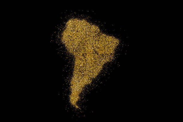istock South America shaped from golden glitter on black (series) 898570700