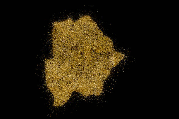istock Botswana shaped from golden glitter on black (series) 898571466