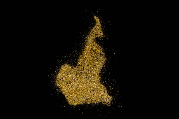 istock Cameroon shaped from golden glitter on black (series) 898571470