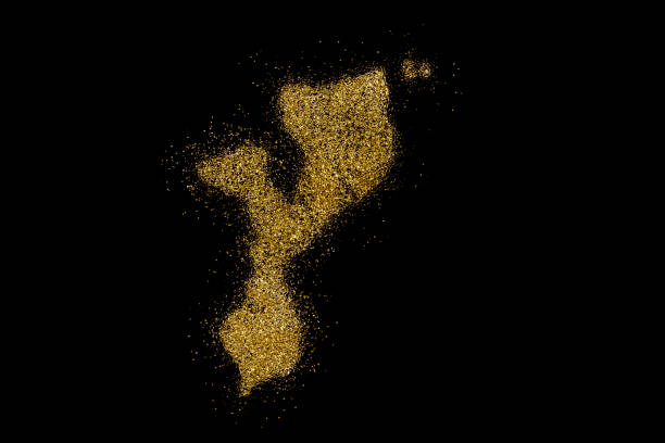 istock Mozambique shaped from golden glitter on black (series) 898571522