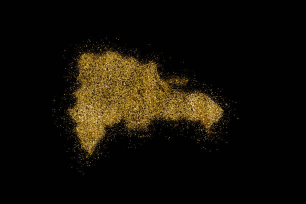 istock Dominican Republic shaped from golden glitter on black (series) 898571618