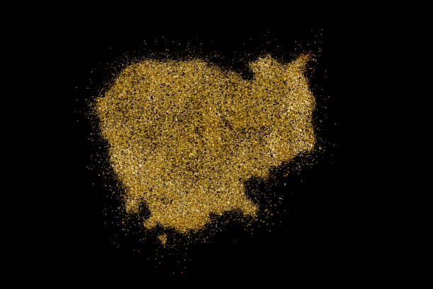istock Cambodia shaped from golden glitter on black (series) 898571690