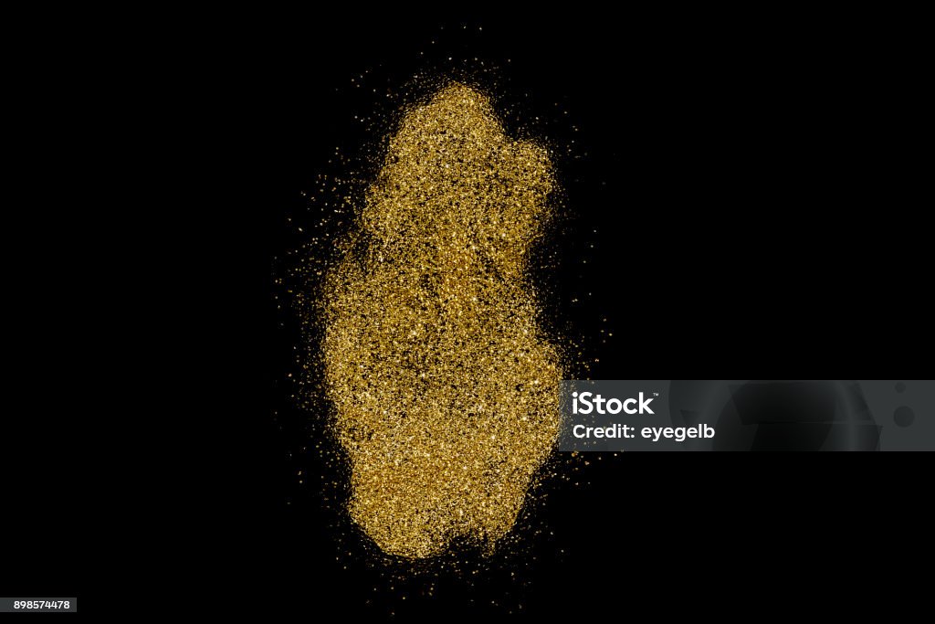 Qatar shaped from golden glitter on black (series) Qatar shaped from golden glitter on a black background (series) Abstract Stock Photo