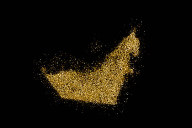 istock United Arab Emirates shaped from golden glitter on black (series) 898574504