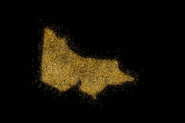 istock Victoria shaped from golden glitter on black (series) 898574522