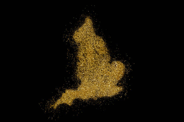 istock England shaped from golden glitter on black (series) 898574576