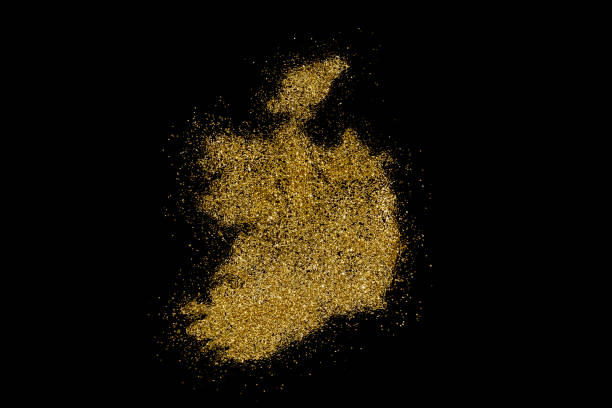 istock Ireland shaped from golden glitter on black (series) 898574616
