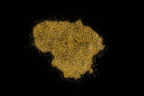 istock Lithuania shaped from golden glitter on black (series) 898574626