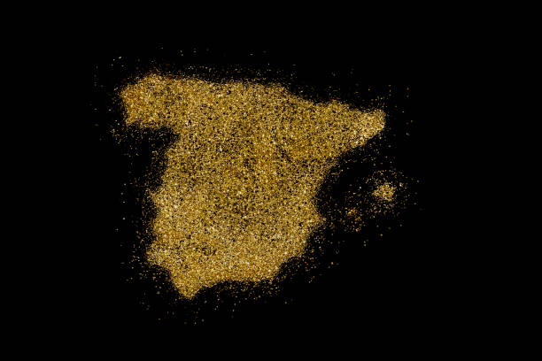 istock Spain shaped from golden glitter on black (series) 898574666