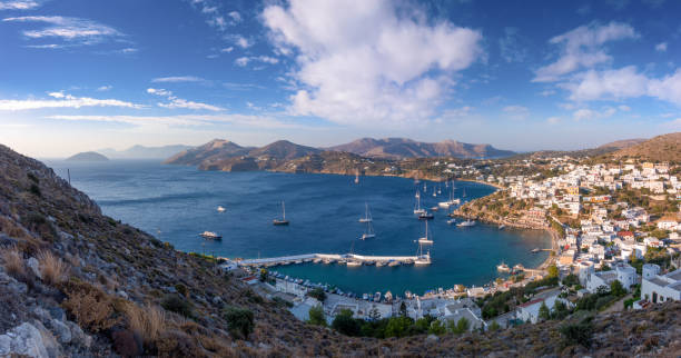 istock Panoramic view from the castle of Leros island, Dodecanese, Greece 898575588