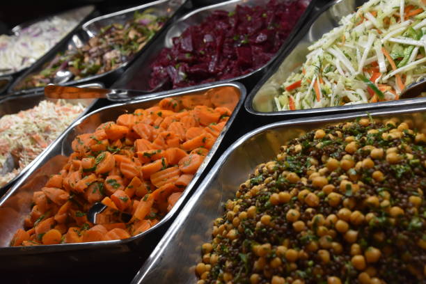 istock Fresh salads in a hotel 898578516