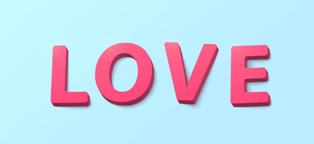 istock Word Love with 3d effect plastic pink red letters. Happy valentines day greeting 898582984