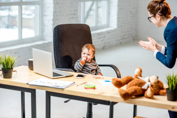 istock Baby boss at the office 898586638
