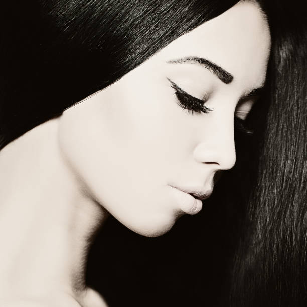 istock Beautiful brunette woman, face closeup 898592544