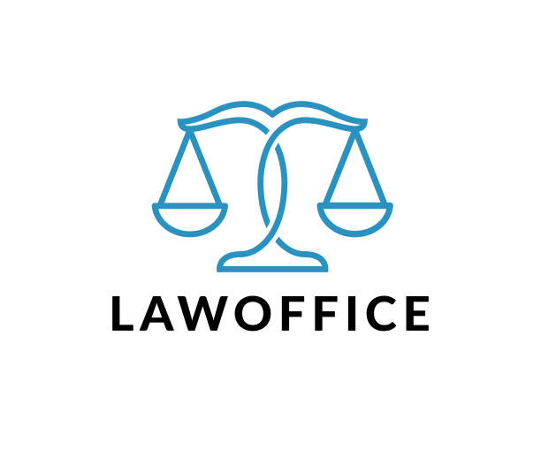 ilustraciones, imágenes clip art, dibujos animados e iconos de stock de icono de vector de ley oficina - lawyer