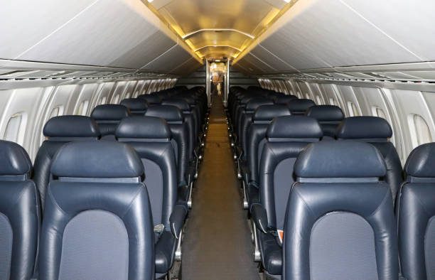 The aisleway view of an Aérospatiale-BAC Concorde.