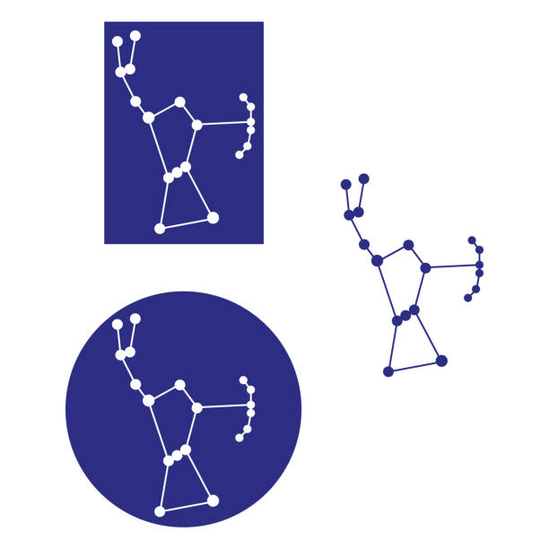 Orion A set of Orion constellation icons orion stars stock illustrations