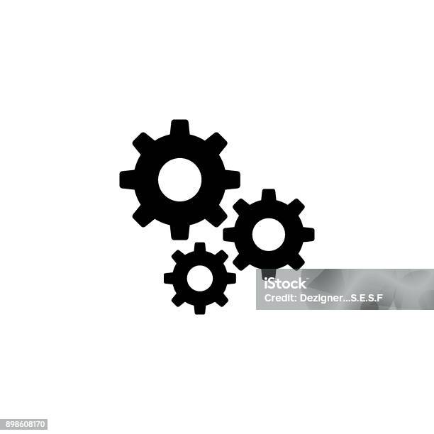 Settings Gears Vector Icon Stock Illustration - Download Image Now - Gear - Mechanism, Icon Symbol, Symbol